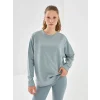 XSIDE ACTIVE Yeşil Bisiklet Yaka Oversize Kadın Sweatshirt