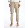 XSIDE Bej Slim Fit Gabardin Erkek Kargo Pantolon