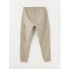 XSIDE Bej Slim Fit Gabardin Erkek Kargo Pantolon