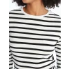 XSIDE Ekru Bisiklet Yaka Çizgili Uzun Kollu Kadın Body