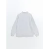 XSIDE Gri Dik Yaka Oversize Kadın Kalın Sweatshirt