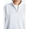 XSIDE Gri Dik Yaka Oversize Kadın Kalın Sweatshirt
