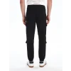 XSIDE Siyah Slim Fit Gabardin Erkek Kargo Pantolon