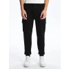 XSIDE Siyah Standart Kalıp Erkek Kalın Jogger Eşofman Altı