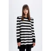 Z9007 Regular Fit Çizgili Uzun Kollu Tunik