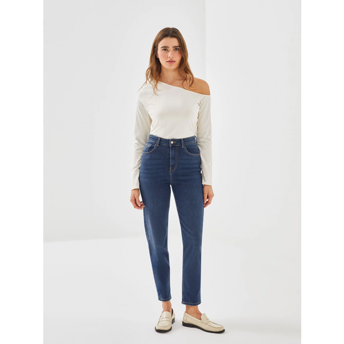 LCW Jeans İndigo Mom Fit Kadın Jean Pantolon