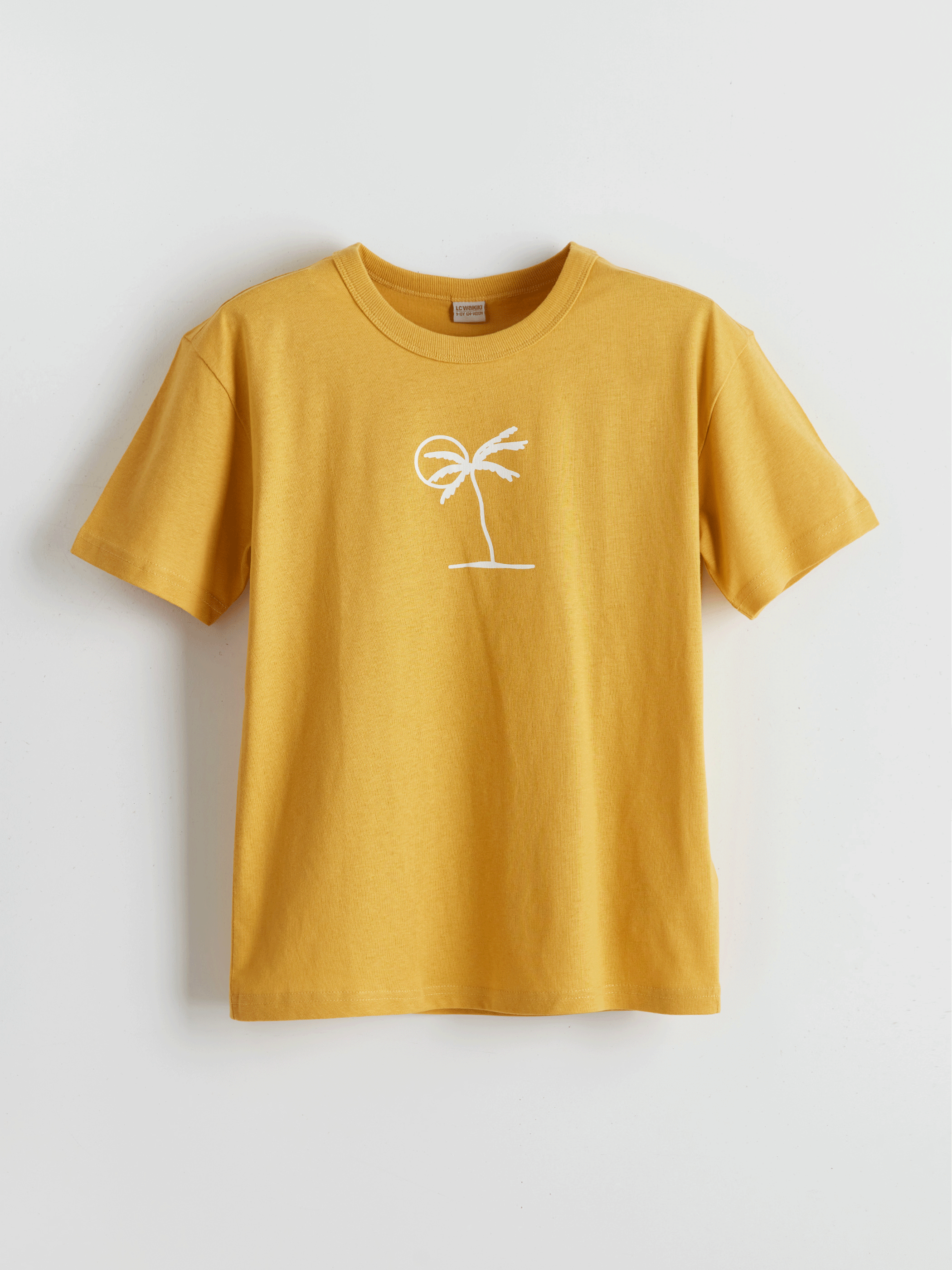 LCW Kids Sari Bisiklet Yaka Erkek Çocuk Tişört