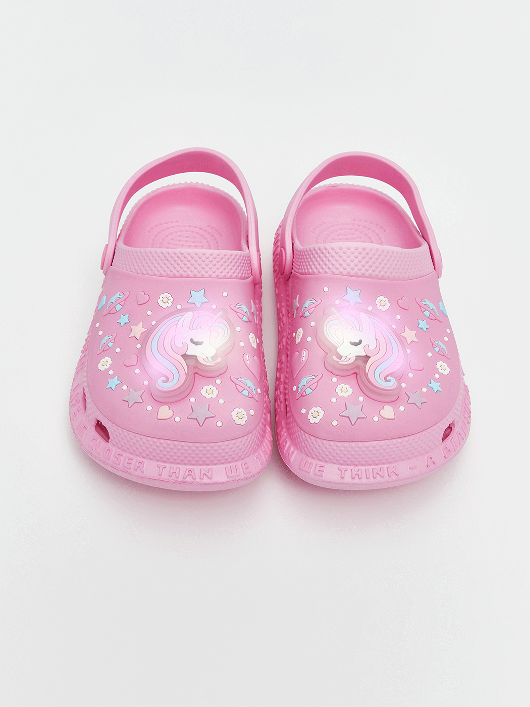 LCW STEPS Pembe Baskılı Üstü ışıklı Kız Çocuk Plaj Sandaleti