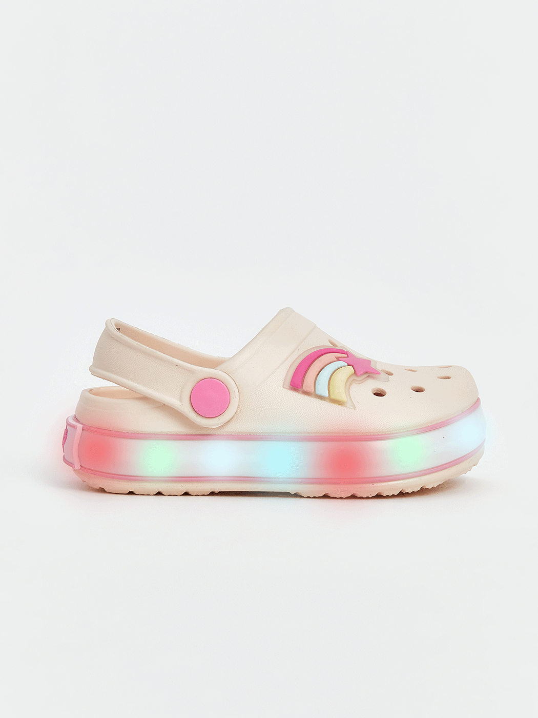 LCW STEPS Bej Baskılı Kız Bebek Plaj Sandaleti