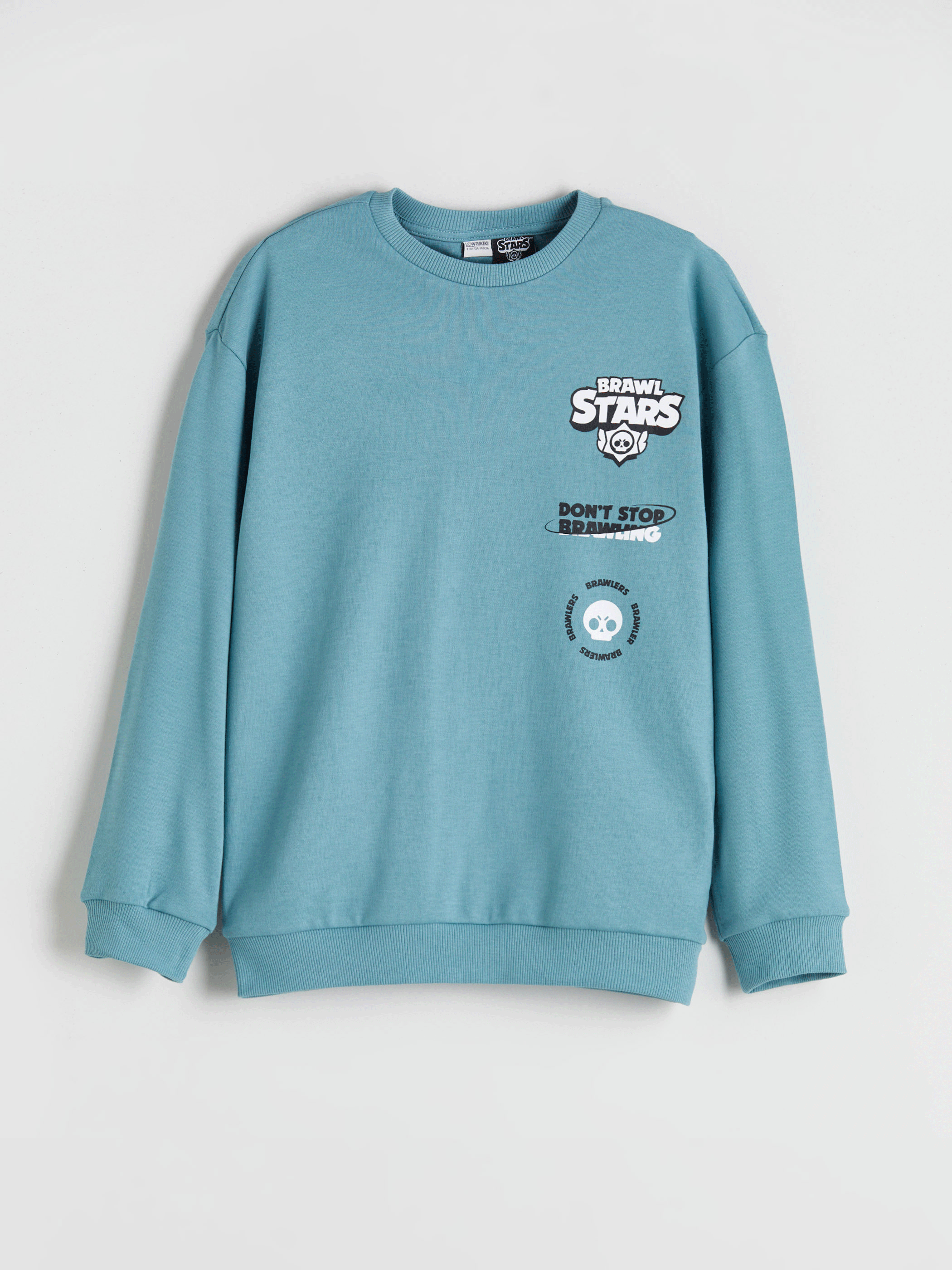 LC WAIKIKI Yeşil Bisiklet Yaka Brawl Stars Baskılı Erkek Çocuk Tişört