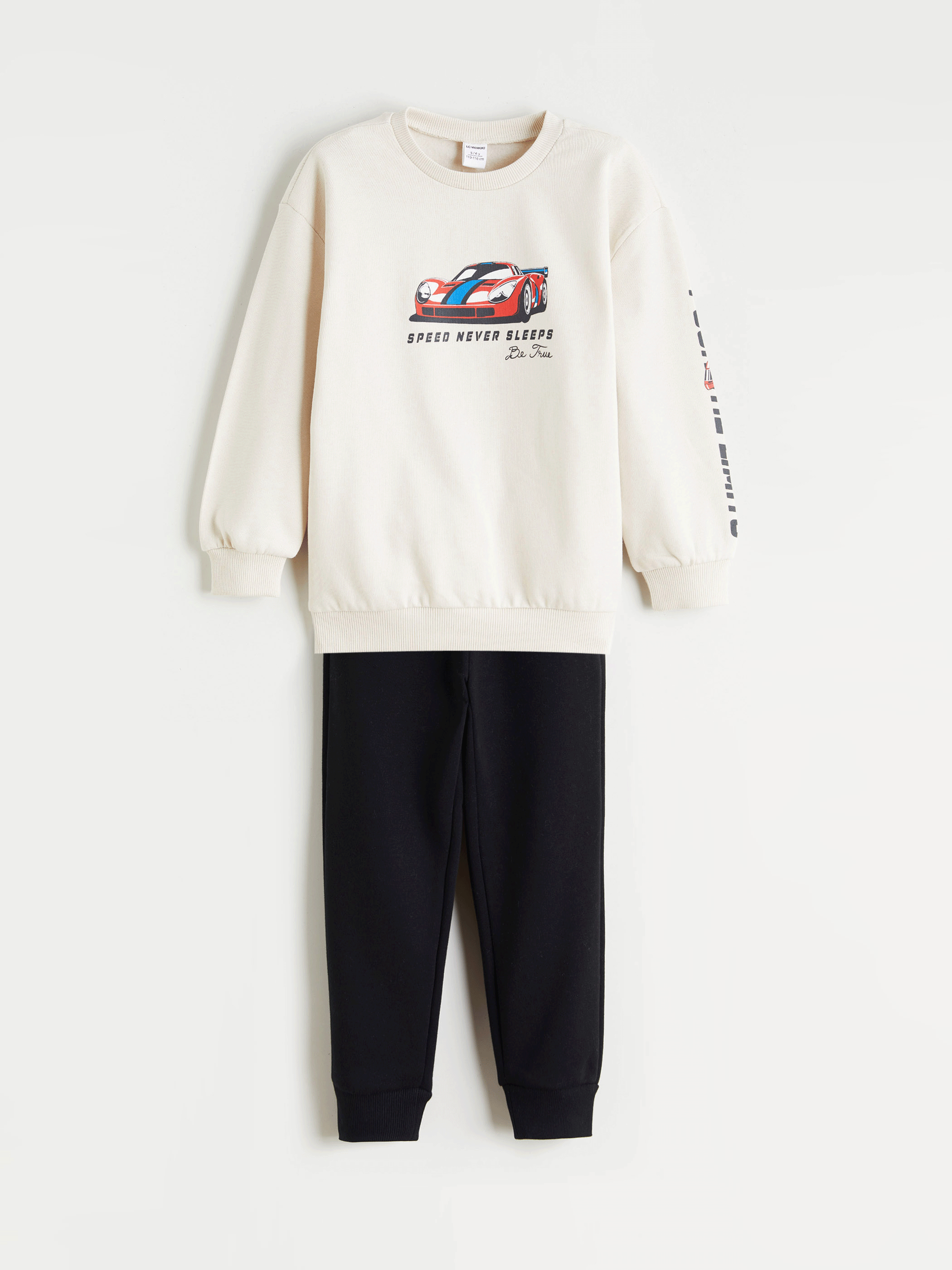 LCW Kids Gri Bisiklet Yaka Erkek Çocuk Sweatshirt ve Eşofman Alt