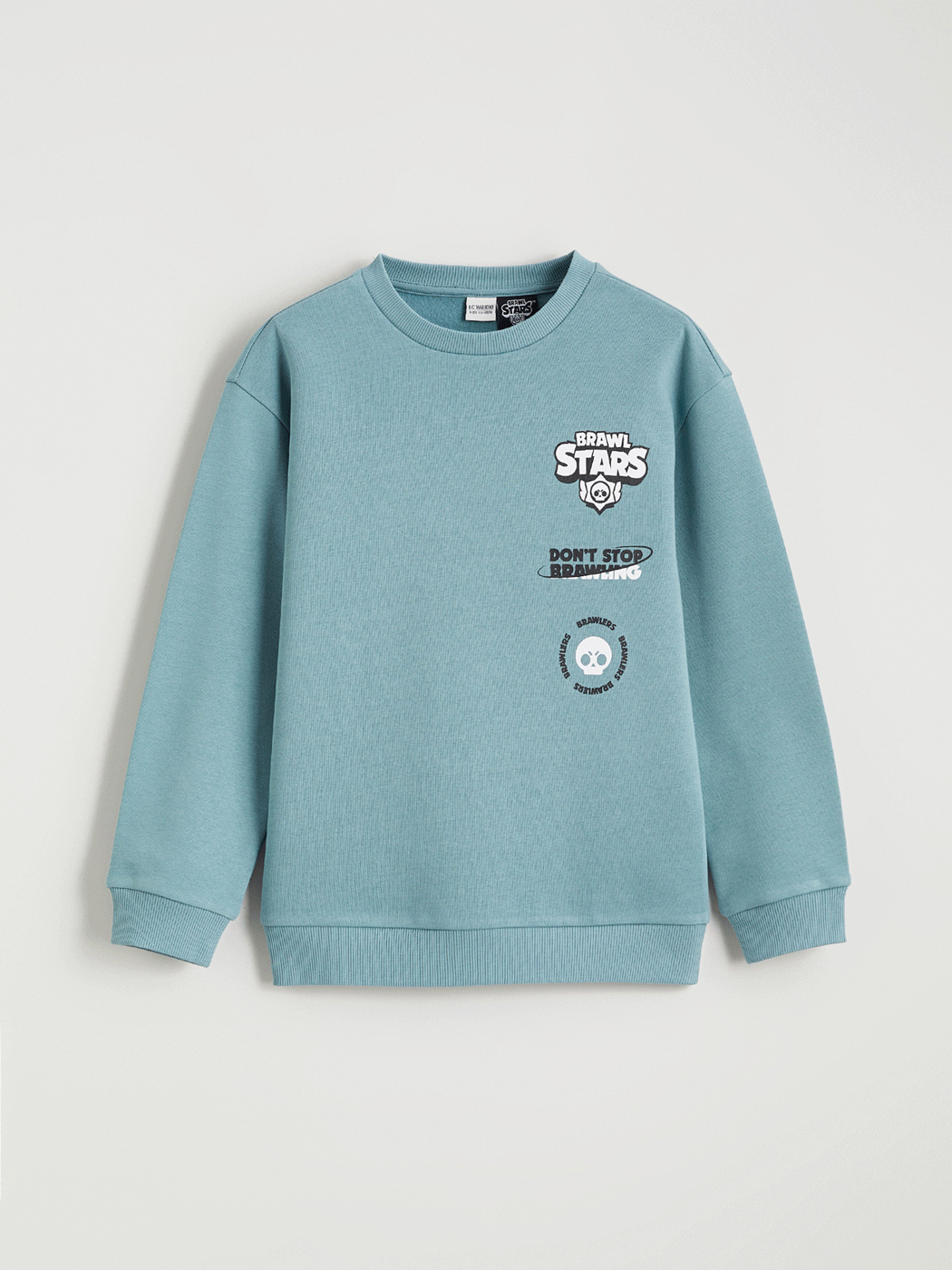 LCW Kids Yeşil Brawl Stars Baskılı Erkek Çocuk Kalın Sweatshirt