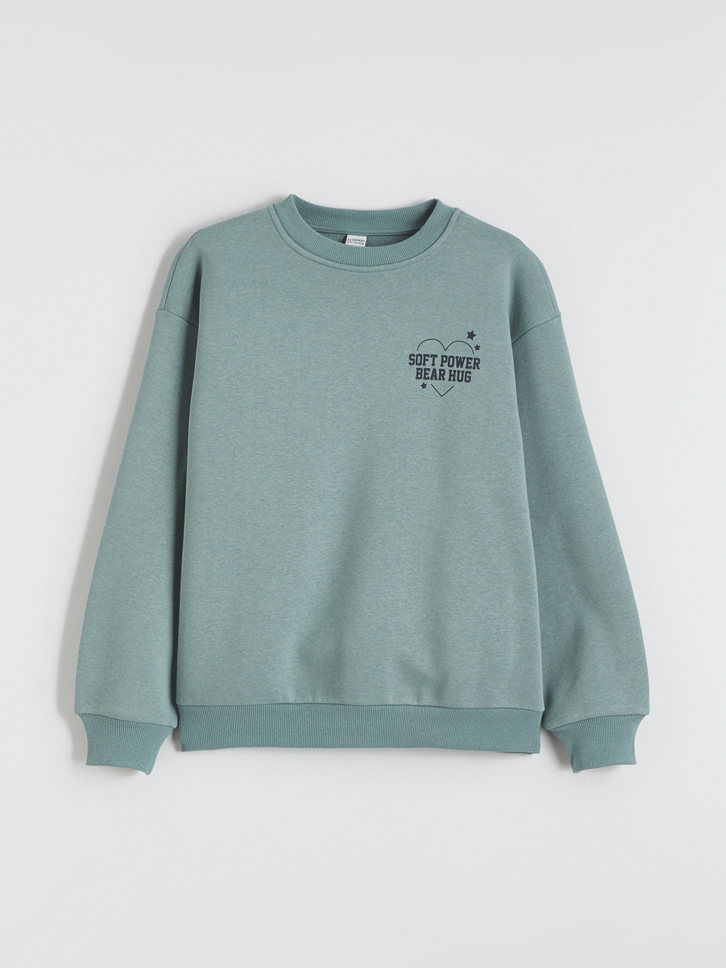 LCW Kids Yeşil Baskılı Kız Çocuk Kalın Sweatshirt