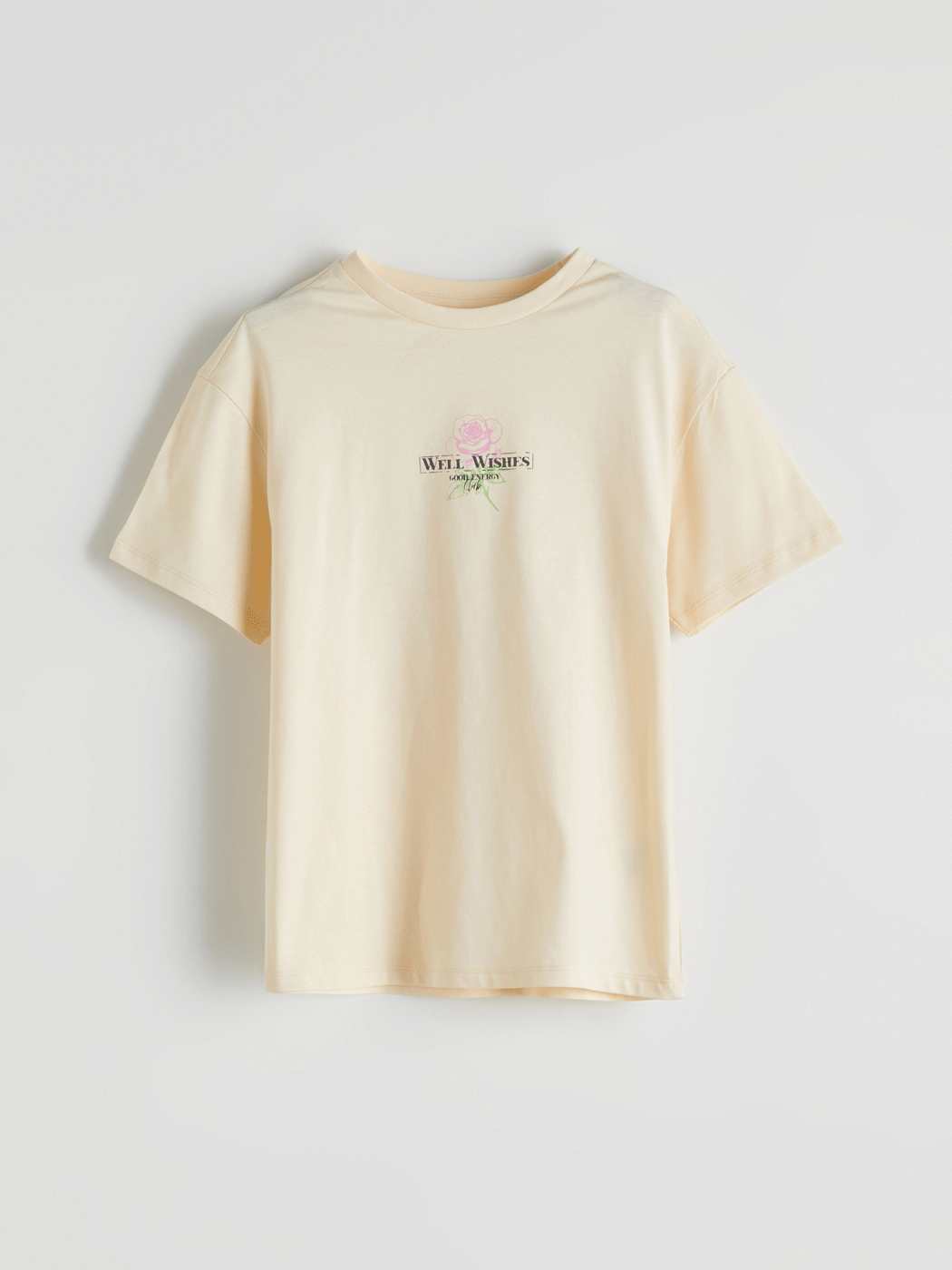 LCW Kids Sarı Bisiklet Yaka Kız Çocuk Tişört