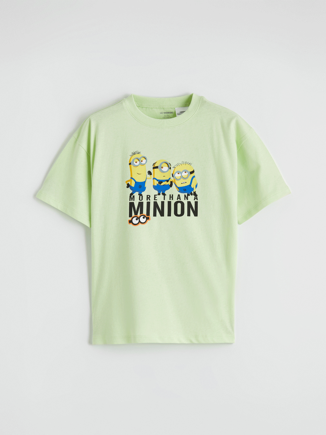 LCW Kids Yeşil Bisiklet Yaka Minions Baskılı Erkek Çocuk Tişört
