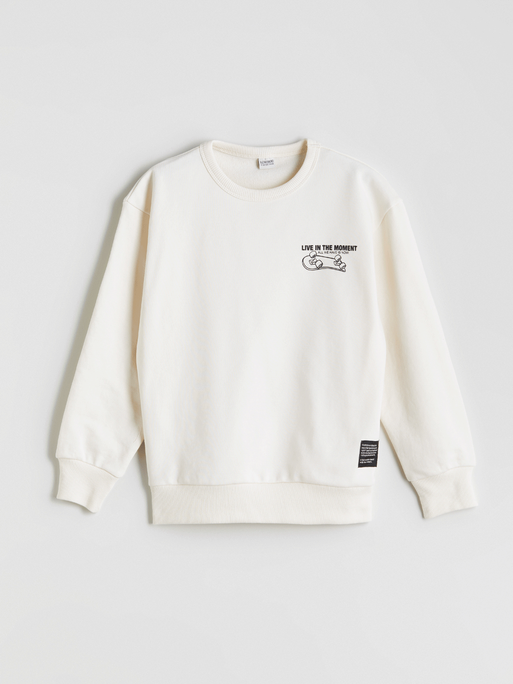 LCW Kids Ekru Bisiklet Yaka Erkek Çocuk Sweatshirt