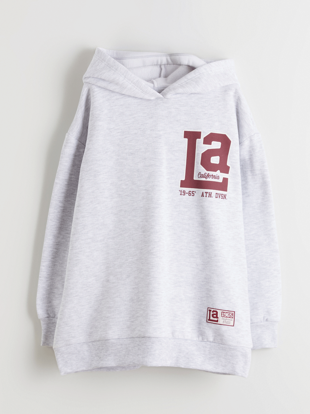 LCW Kids Gri Kapüşonlu Sırt Baskılı Kız Çocuk Sweatshirt