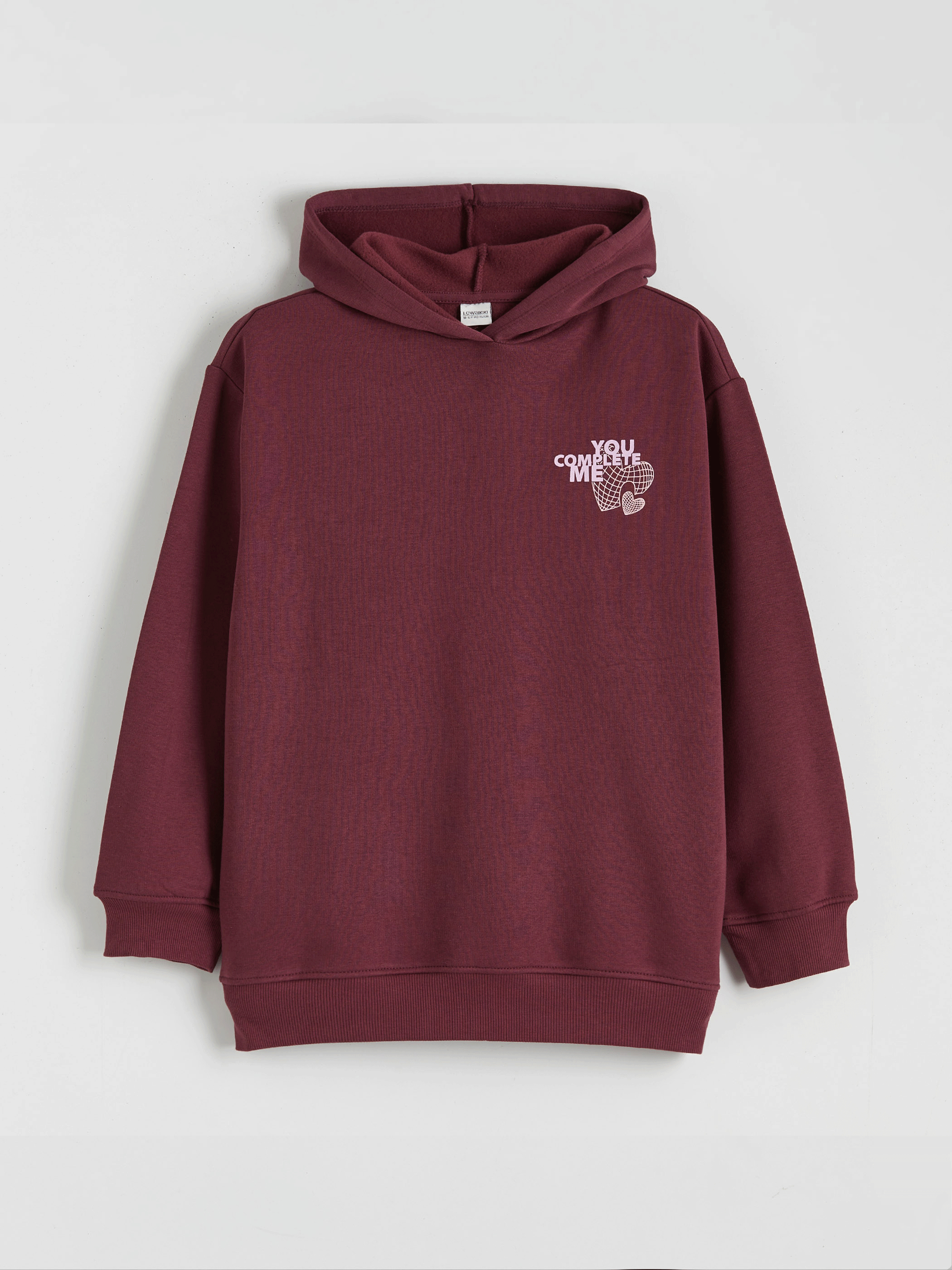 LCW Kids Mürdüm Kapüşonlu Kız Çocuk Kalın Sweatshirt
