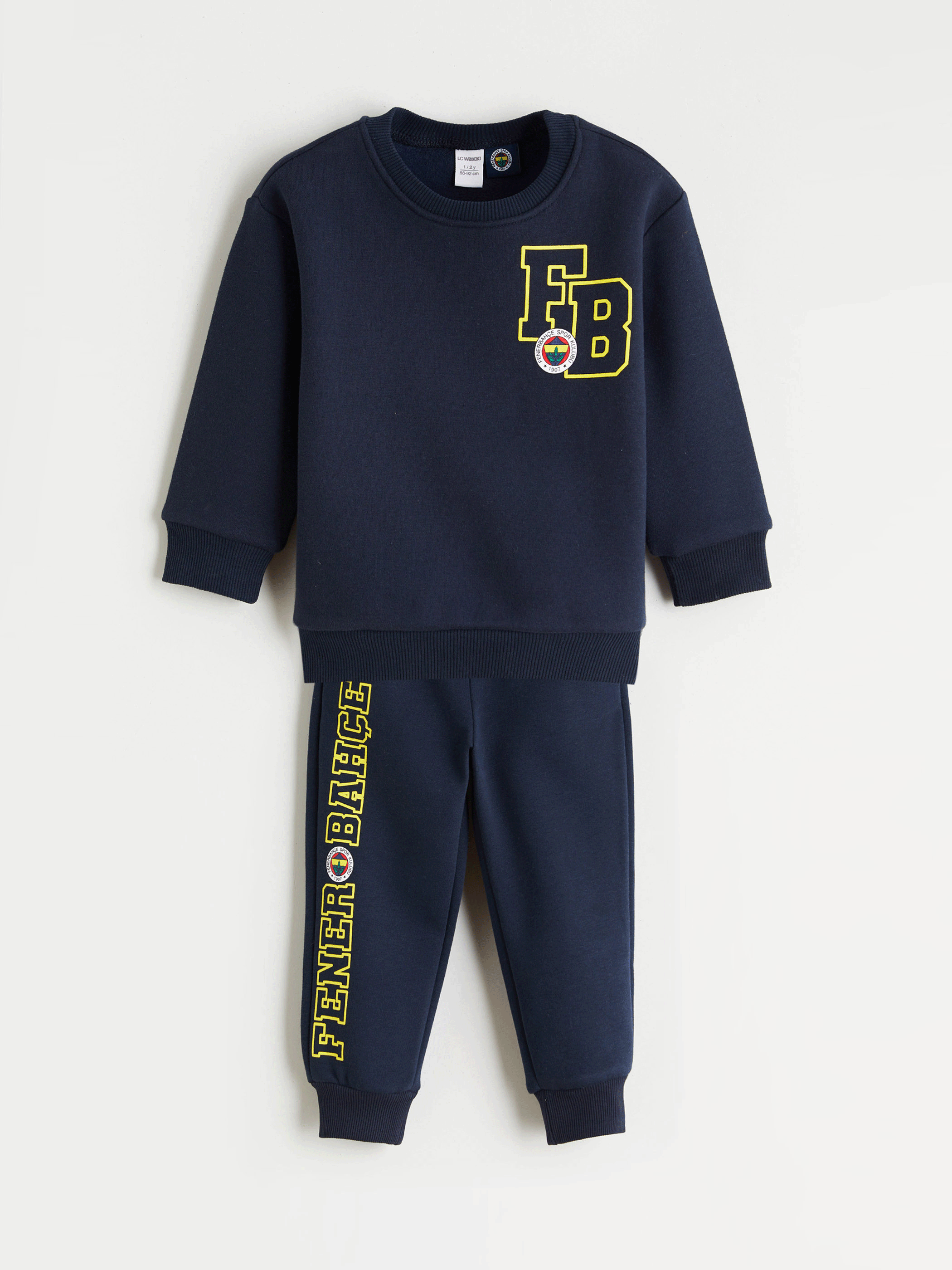 LCW Kids Lacivert Fenerbahçe Baskılı Erkek Çocuk Kalın Sweatshirt ve Eşofman Altı