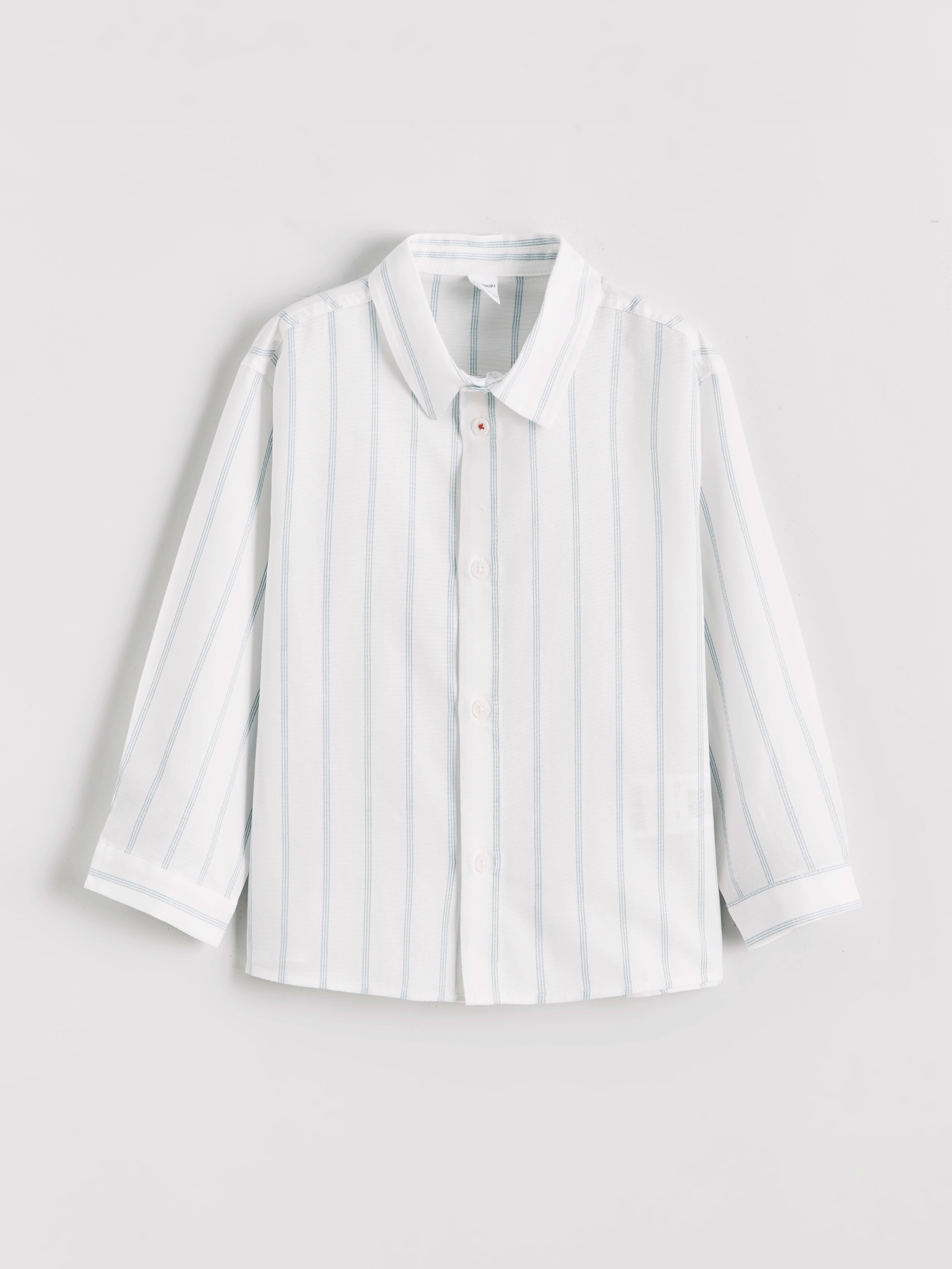 LCW Kids Ekru Uzun Kollu Çizgili Erkek Çocuk Gömlek