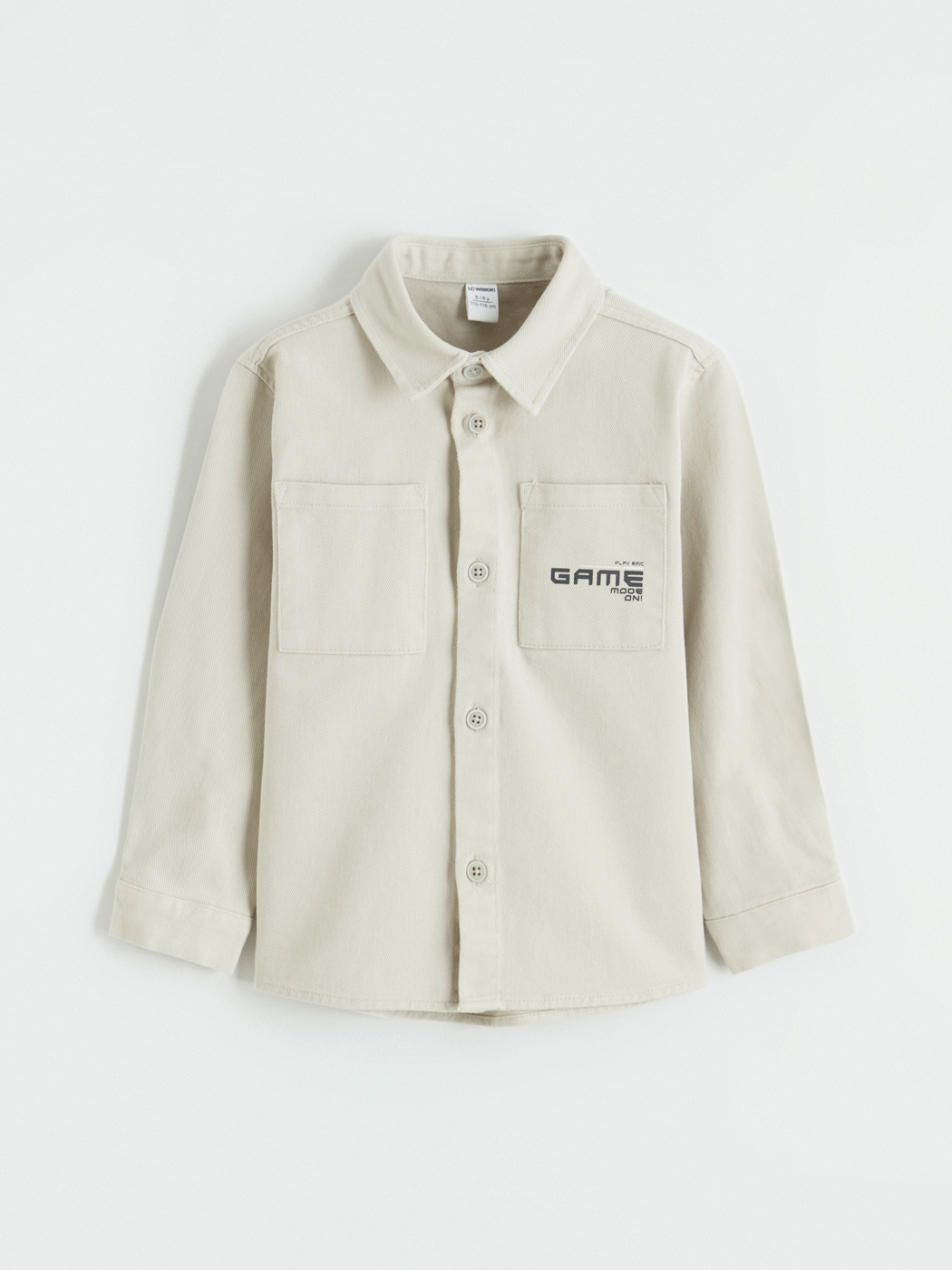 LCW Kids Gri Cepli Erkek Çocuk Gabardin Gömlek