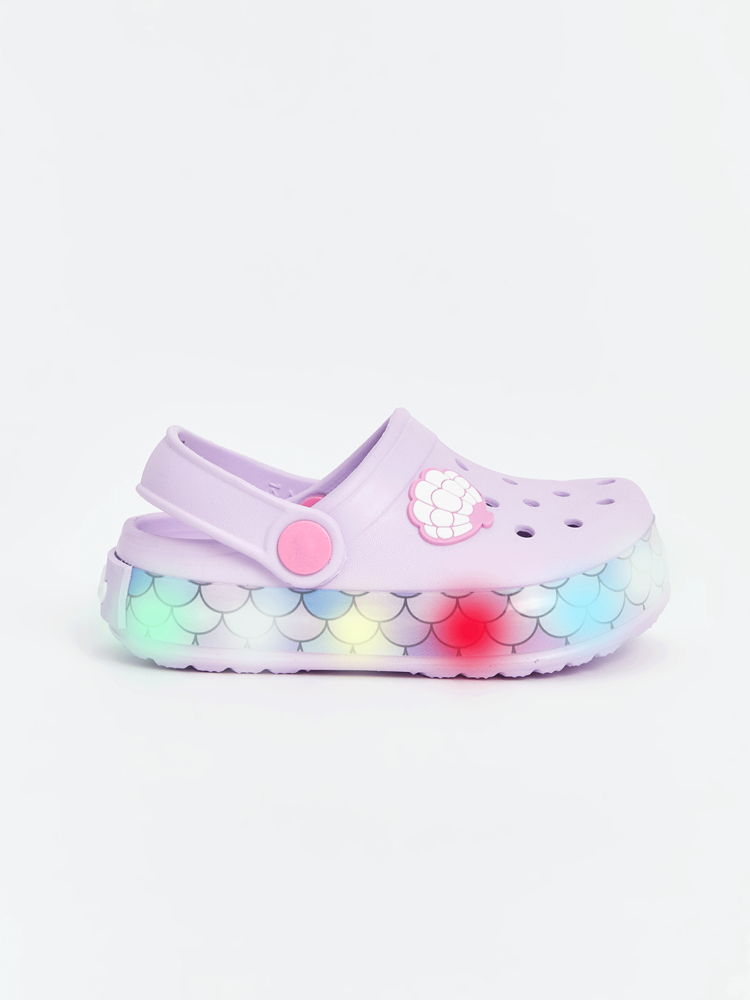 LCW STEPS Lila Baskılı Tabanı Işıklı Kız Bebek Plaj Sandaleti