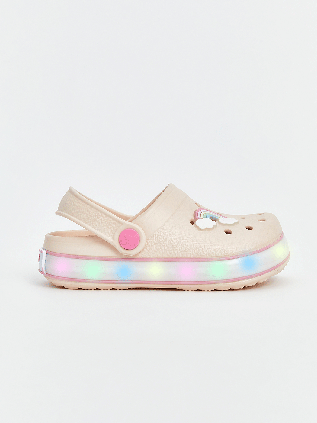 LCW STEPS Pembe Baskılı Tabanı Işıklı Kız Çocuk Plaj Sandaleti