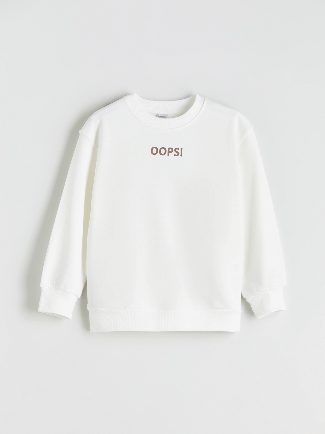 LCW Kids Bej Bisiklet Yaka Kız Çocuk Sweatshirt