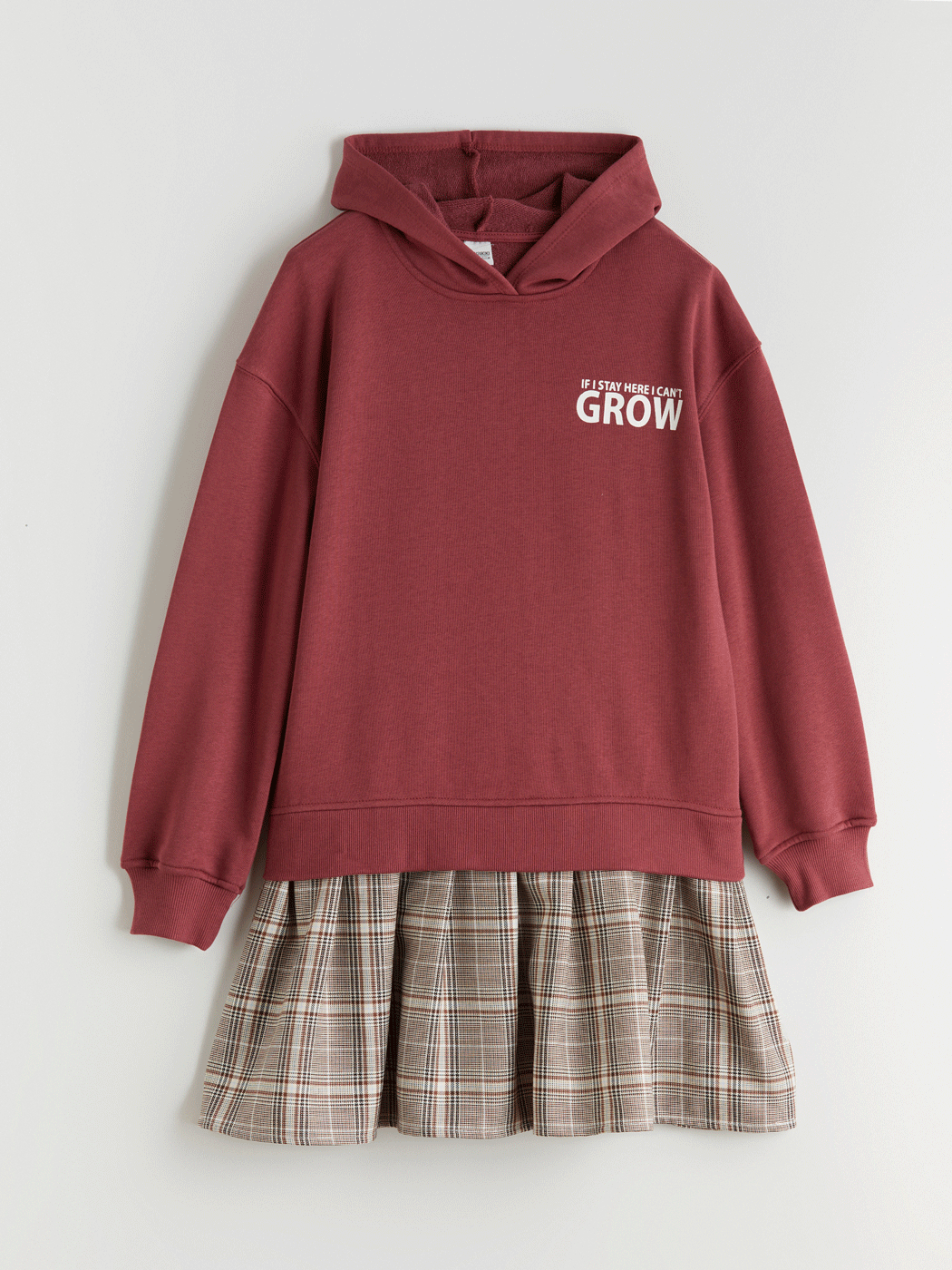 LCW Kids Pembe Kapüşonlu Kız Çocuk Elbise