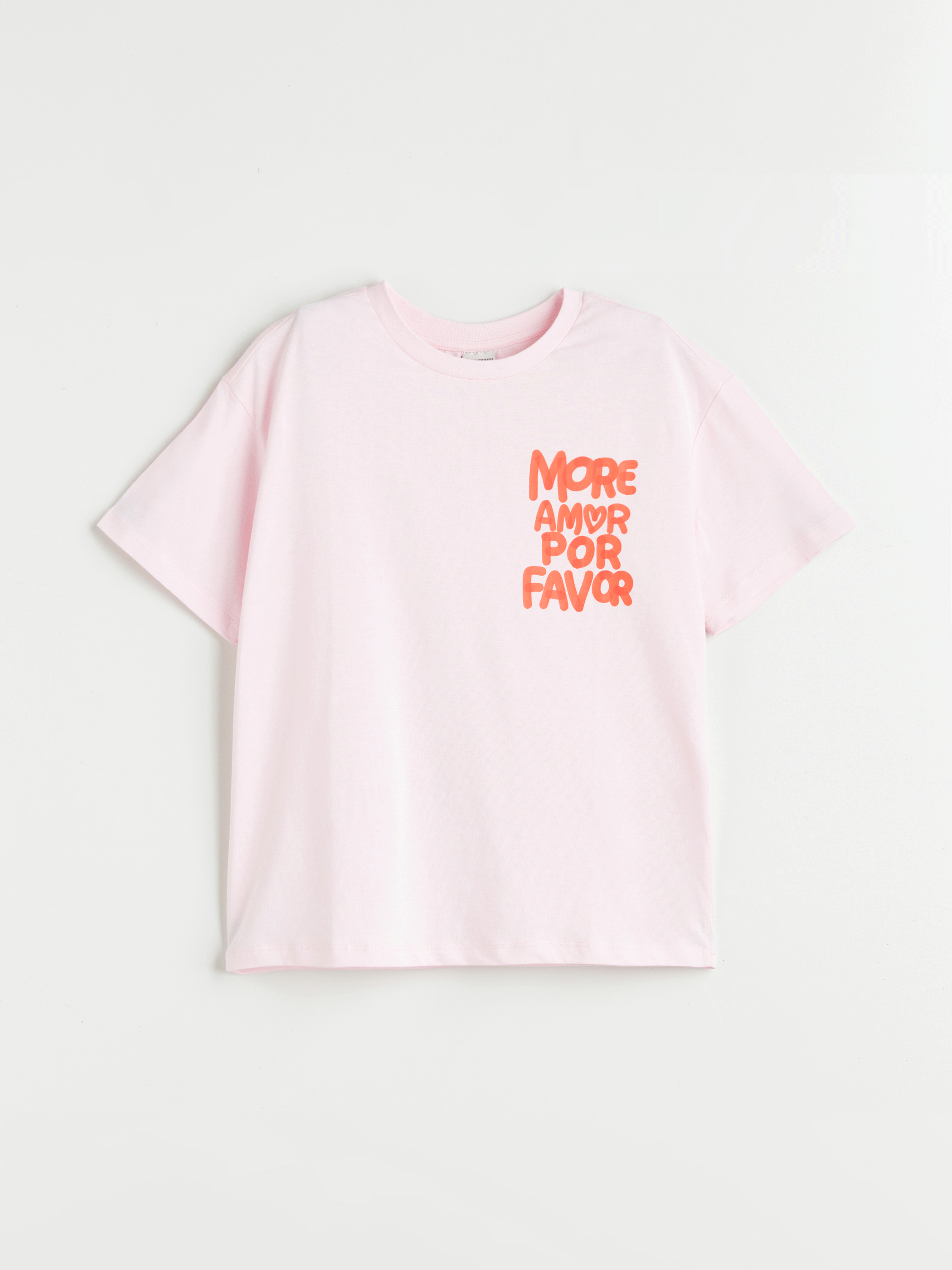 LCW Kids Pembe Bisiklet Yaka Kız Çocuk Tişört