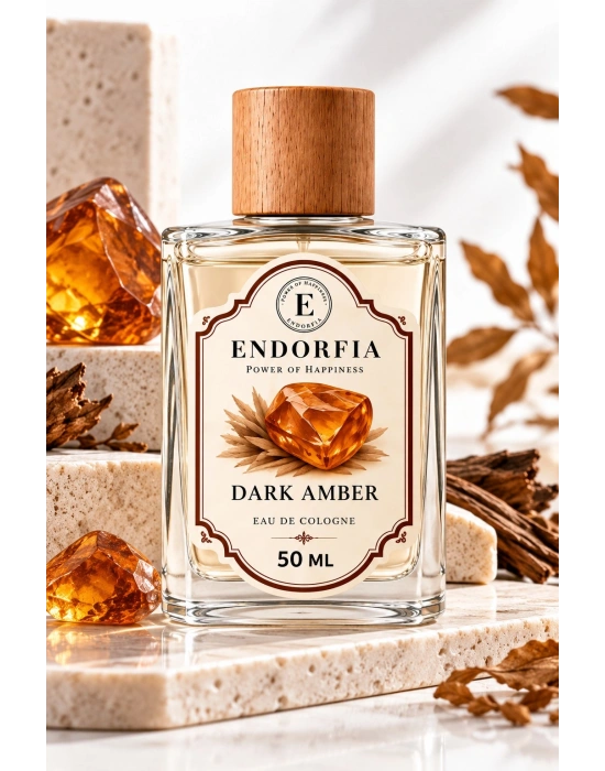 50 ML Dark Amber Cam Şişe Ahşap Kapak Kolonya