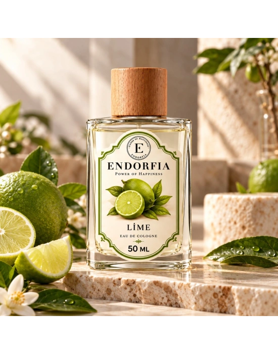 50 ML Lime Cam Şişe Ahşap Kapak  Kolonya