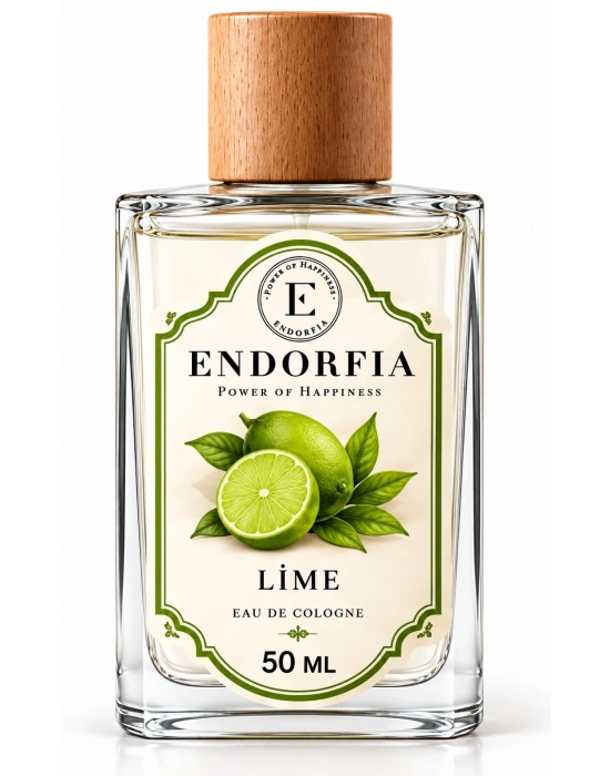 50 ML Lime Cam Şişe Ahşap Kapak  Kolonya