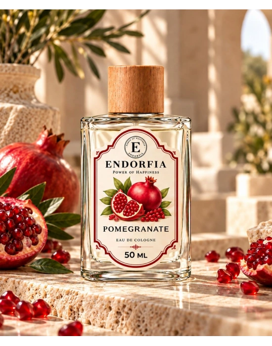 50 ML Pomagranate Cam şişe Ahşap Kolonya