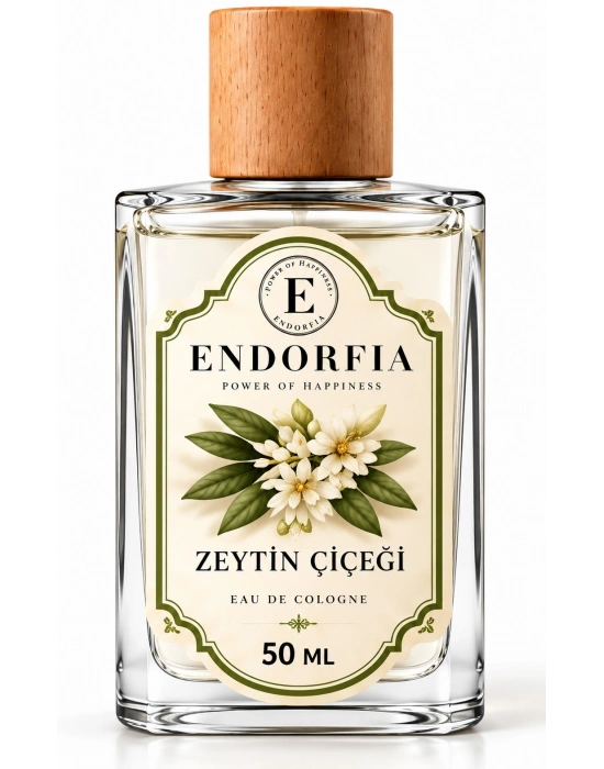 50 ML Zeytin Çiçeği Cam Şişe Ahşap  Kapak Kolonya
