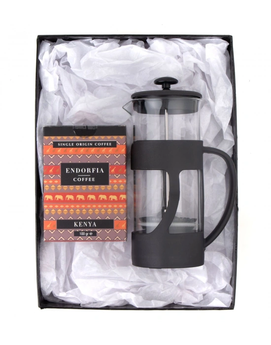 500 Ml French Press ve 100 gr Kenya Kahve