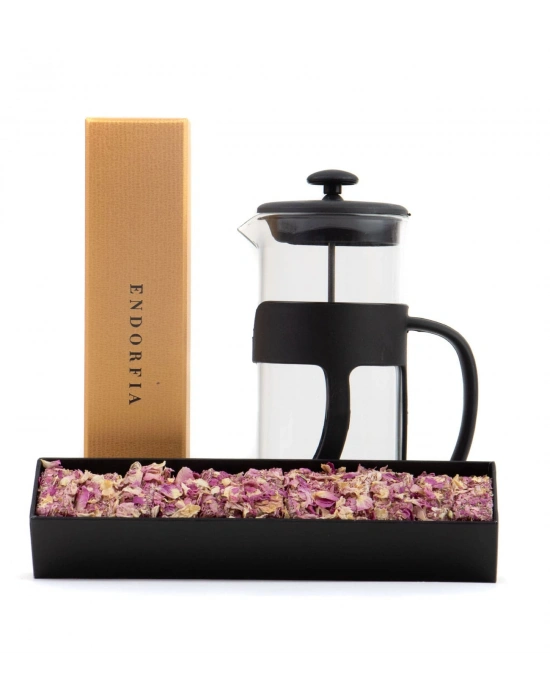 500 Ml French Press ve Sngle Slim Gül Yapraklı Lokum Gold