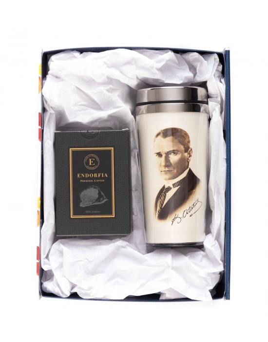 Atatürk Termos Endorfia Kahveli Hediye Kutusu