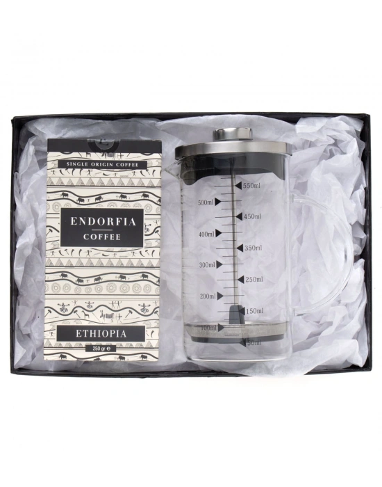 Borosilikat 600 Ml French Press ve 100 gr Etiyopya Kahve