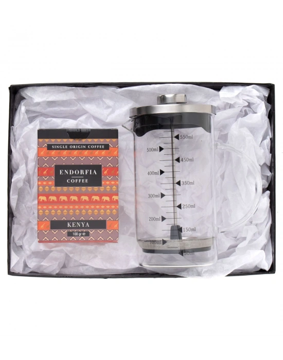 Borosilikat 600 Ml French Press ve 100 gr Kenya Kahve