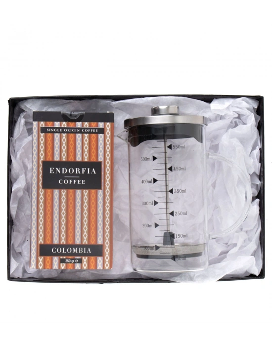 Borosilikat 600 Ml French Press ve 100 gr Kolombia Kahve