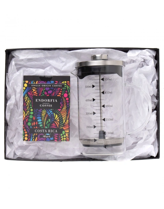 Borosilikat 600 Ml French Press ve 100 gr Kostarika Kahve
