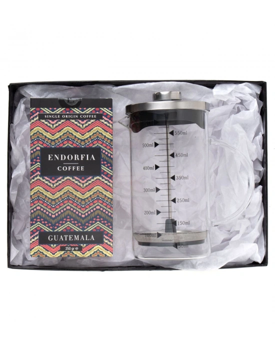 Borosilikat 600 Ml French Press ve 250 gr Guatemala Kahve