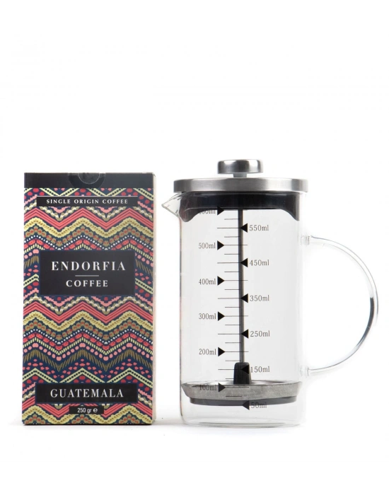 Borosilikat 600 Ml French Press ve 250 gr Guatemala Kahve