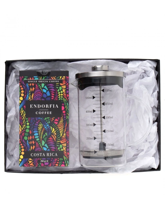 Borosilikat 600 Ml French Press ve 250 gr Kostarika Kahve