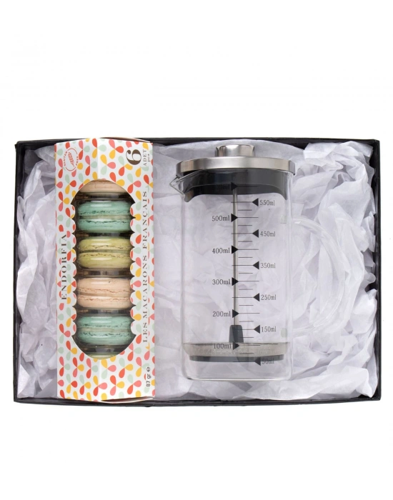 Borosilikat 600 Ml French Press ve B1 Makaron