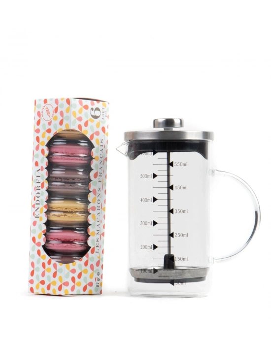 Borosilikat 600 Ml French Press ve B2 Makaron