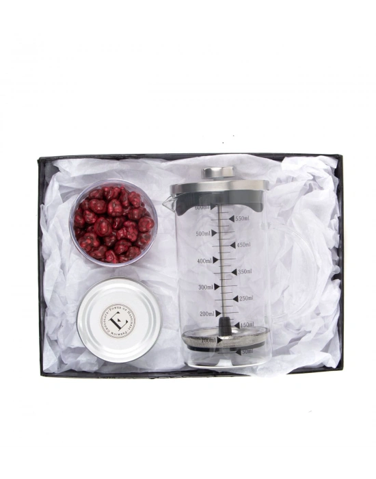 Borosilikat 600 Ml French Press ve Böğürtlen Draje