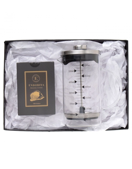 Borosilikat 600 Ml French Press ve Filtre Kahve Siyah