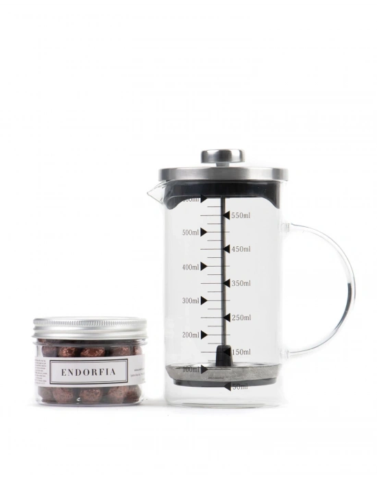 Borosilikat 600 Ml French Press ve Kahve Draje